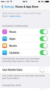 IOS 8 - Automatic Downloads