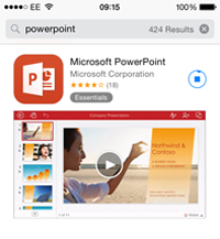 PowerPoint app on the Apple App Store
