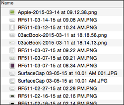 Screen Capture File Listing