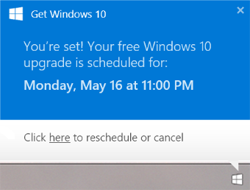 Windows 10 - Upgrade Scheduled