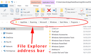 File Explorer Address Bar