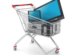 Shopping trolley with computer