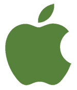 Apple logo in green