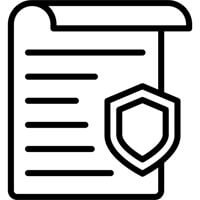Document and shield representing privacy policy