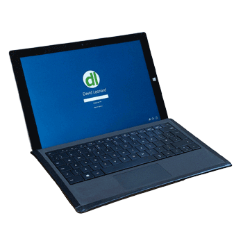 Microsoft Surface 3 Pro computer open at login screen Microsoft Surface 3 Pro computer open at login screen